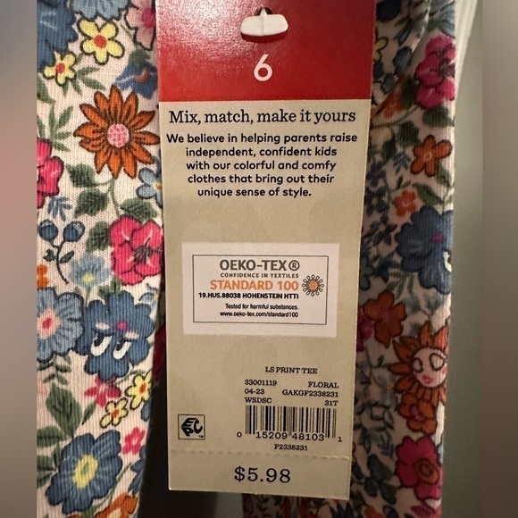 365 Kids - Girls Floral Top - Multiple Sizes - Picture 3 of 4